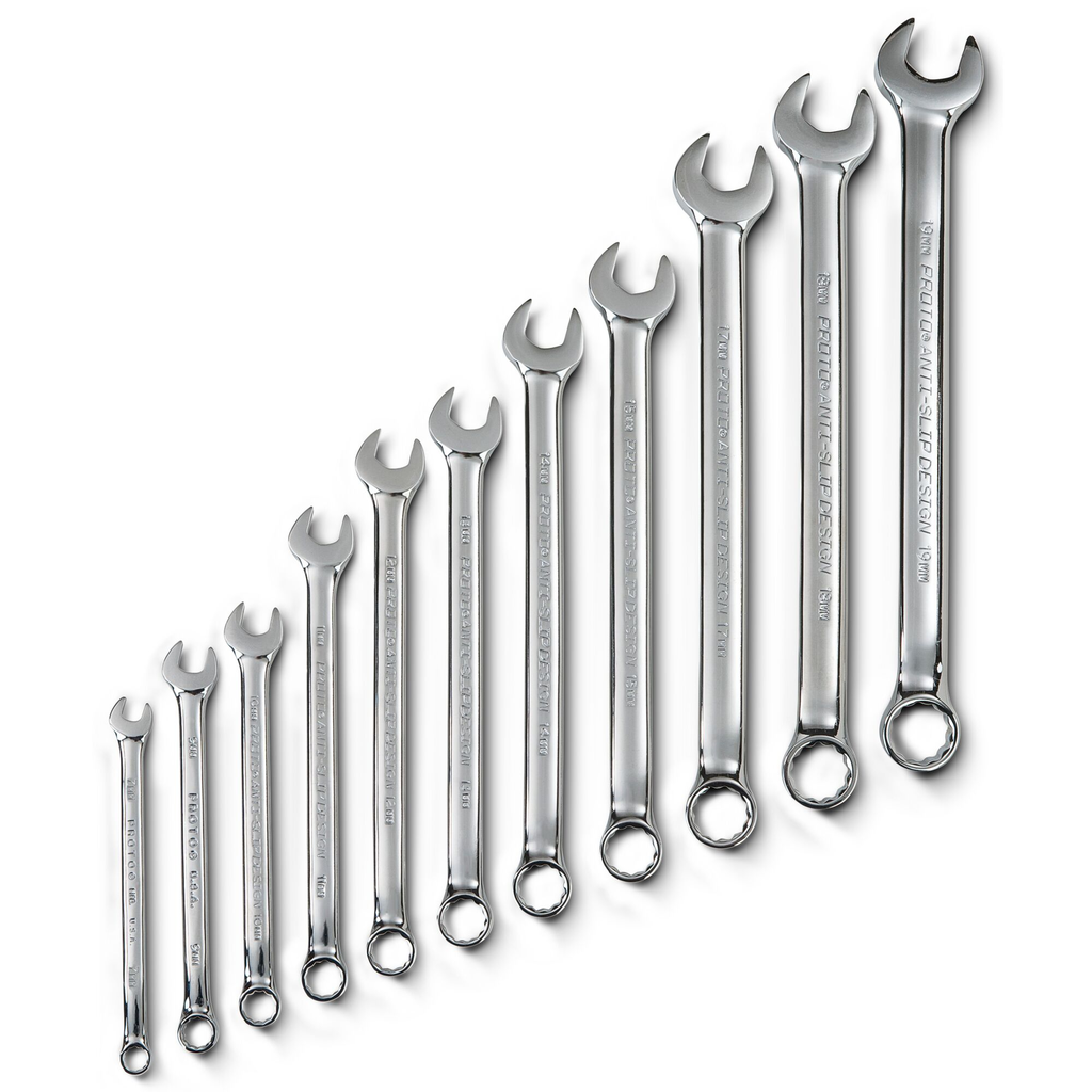 Proto® 11 Piece Full Polish Antislip Metric Combination Wrench Set - 12 Point 1/ea