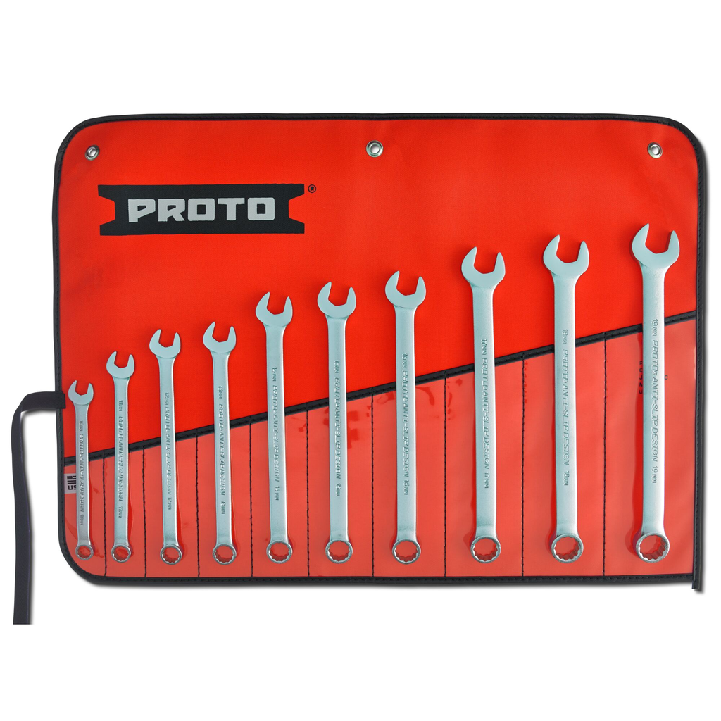 PROTO 10 Piece Satin Metric Combination Asd Wrench Set - 12 Point