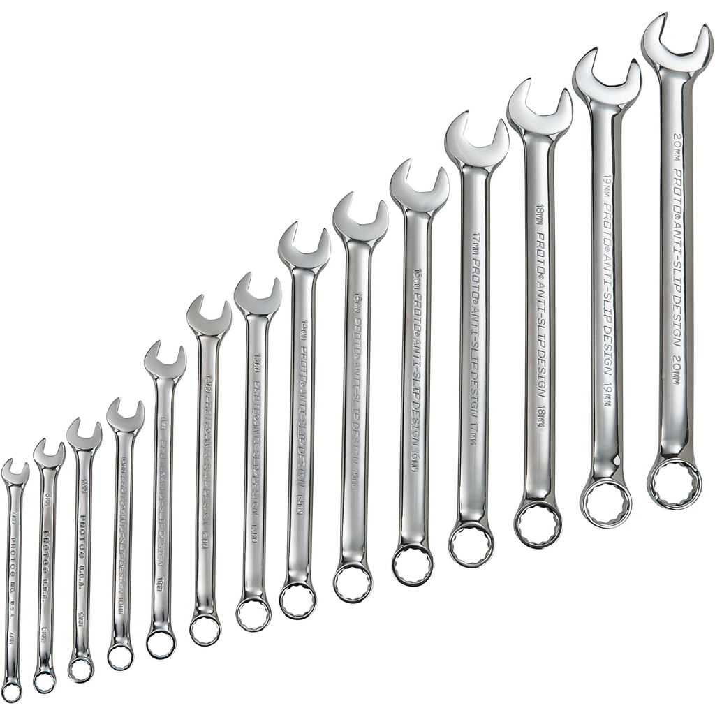 Proto® 14 Piece Full Polish Antislip Metric Combination Wrench Set - 12 Point 1/ea