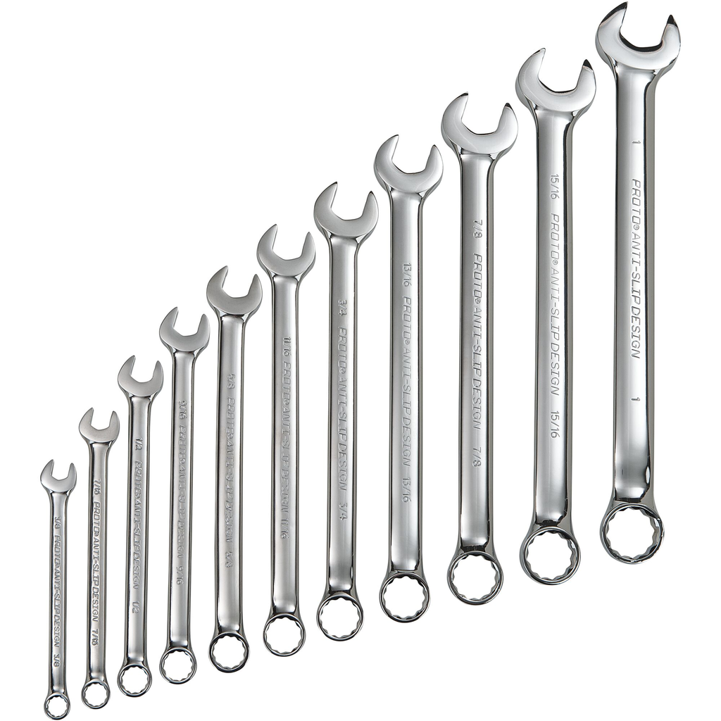 Proto® 11 Piece Full Polish Antislip Combination Wrench Set - 12 Point 1/ea