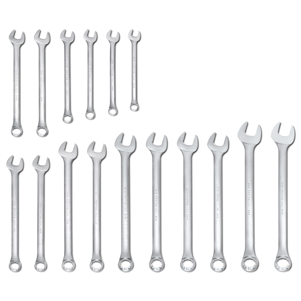 PROTO 16 Piece Satin Combination Wrench Set - 12 Point