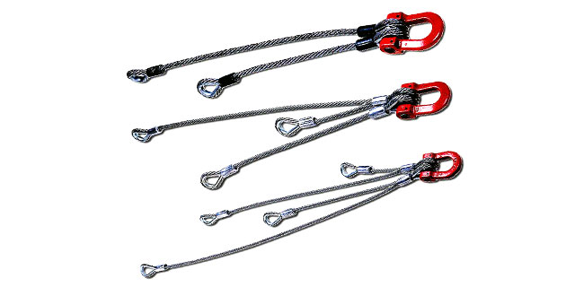 DCD 1/8" 3-Way Wire Rope Bridle Sling 1/EA