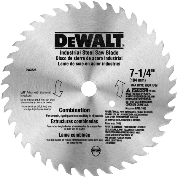 DEWALT 7-1/4 STEEL COMBO SAW BLD 5/bx