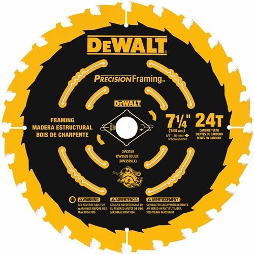 DEWALT 7-1/4 24T Bulk 10-Pack Precision Framing Saw Blade 10/bx