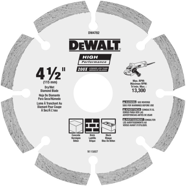 DEWALT 4-1/2-Inch Hp Segmented Diamond Blade