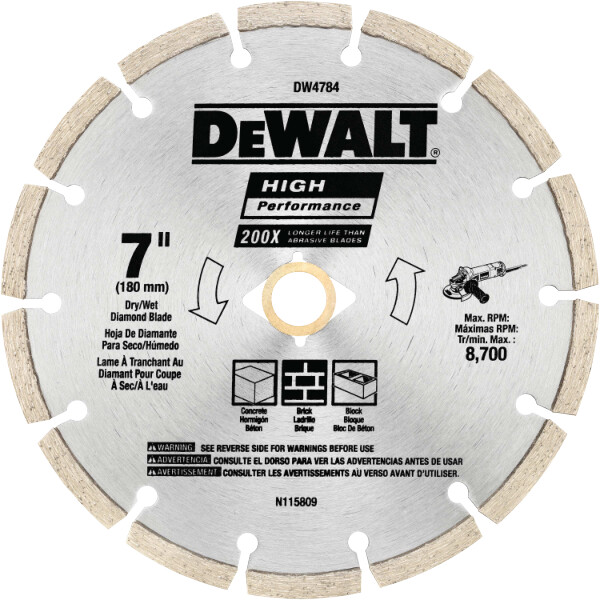 DEWALT 7-Inch Hp Segmented Diamond Blade