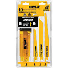 DEWALT Reciprocating Saw Blades, Bi-Metal Set With Case, 10-Piece