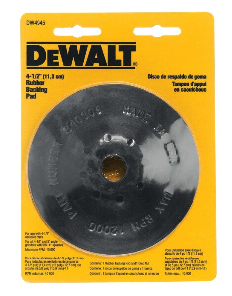 DEWALT 4-1/2-Inch Rubber Backing Pad With Locking Nut