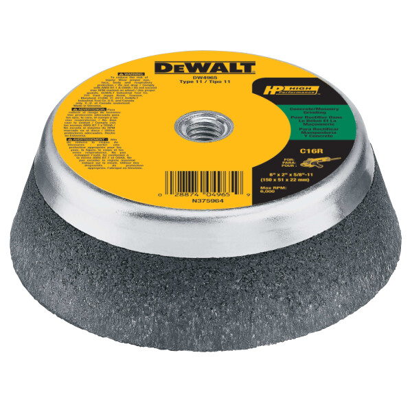 DEWALT 6-Inch By 2-Inch By 5/8-Inch-11 Concrete/Masonry Grinding Steel Backed Cup Wheel