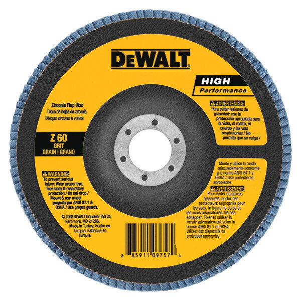DEWALT 4-1/2-Inch By 7/8-Inch 60G Type 27 Flap Disc
