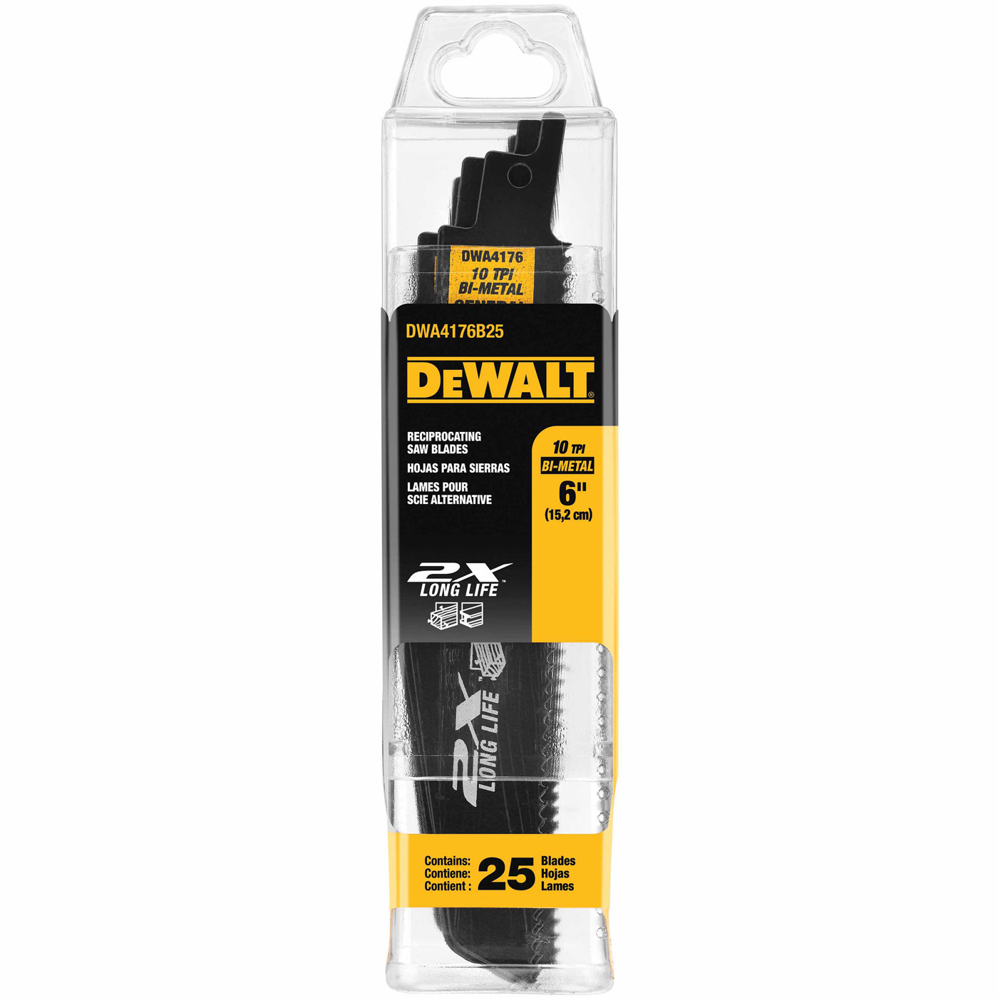 DEWALT 9 In High Speed Steel Reciprocating Saw Blade 10 TPI With Taller Strip (25 Pack)