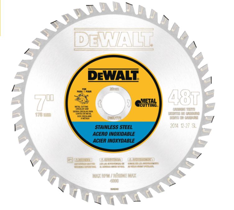 DEWALT 14-Inch Metal Cutting Blade, Stainless Steel, 1-Inch Arbor, 90-Tooth