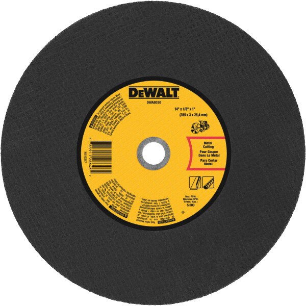 DEWALT 14 In x 1/8 in Aluminum Oxide Abrasive Chop / Cut-Off Blade with 1 in Arbor For Metal Cutting (1 Pack)