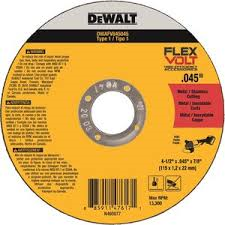 DEWALT FLEXVOLT 4-1/2 In x .045 in Abrasive Chop / Cut-Off Blade with 7/8 in Arbor For Stainless & Mild Steel Cutting (1 Pack)
