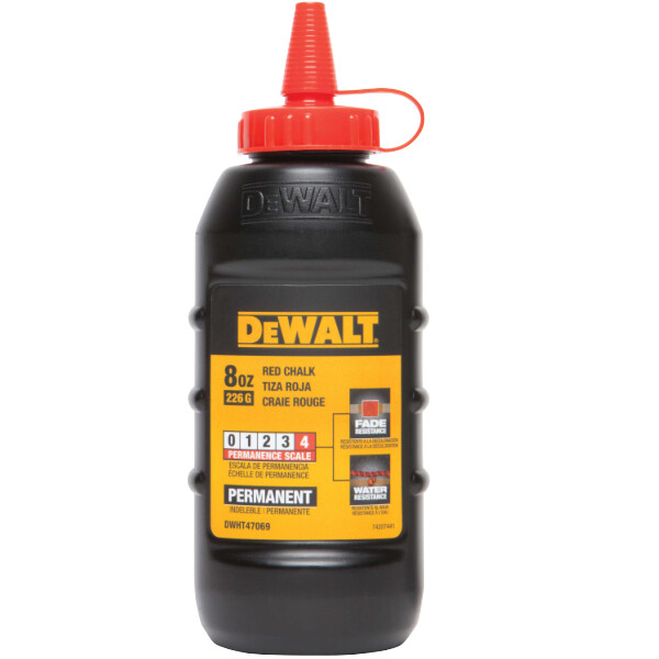 DEWALT 8 oz. Chalk (Red Permanent)