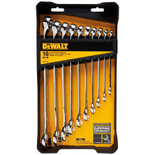 DEWALT Combination Wrench Set, SAE/Mm, 10 Piece
