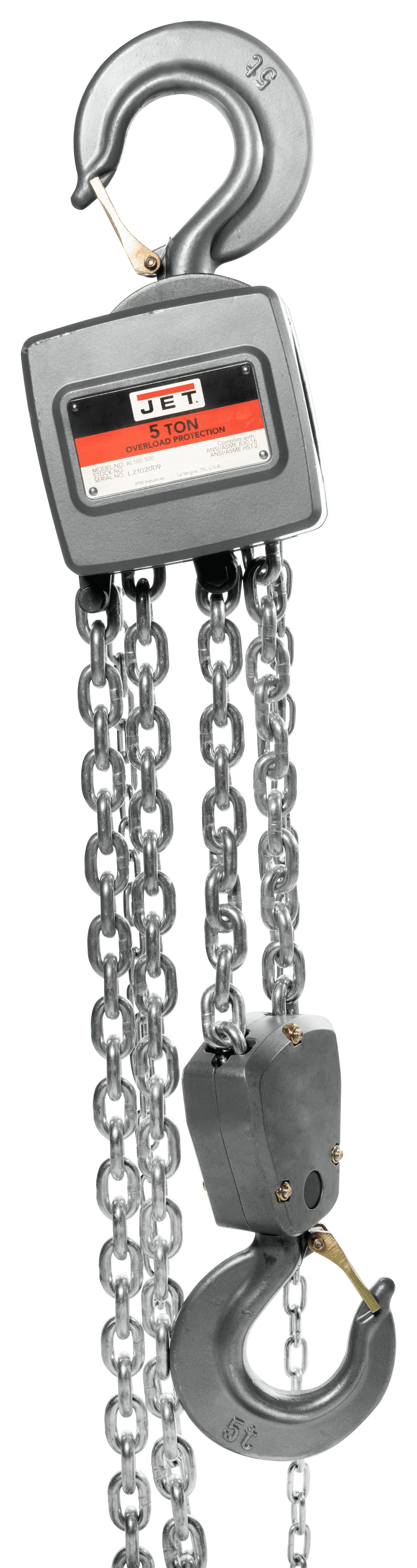 AL100-500-30 5 Ton Aluminum Hand Chain Hoist with 30ft of Lift