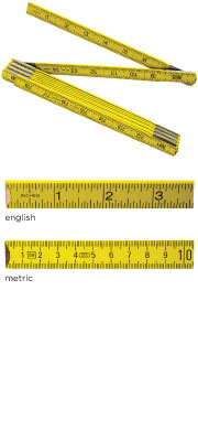 6-1/2FT Folding Wood Rulers (Feet & Inches, CM & MM) 10/PK