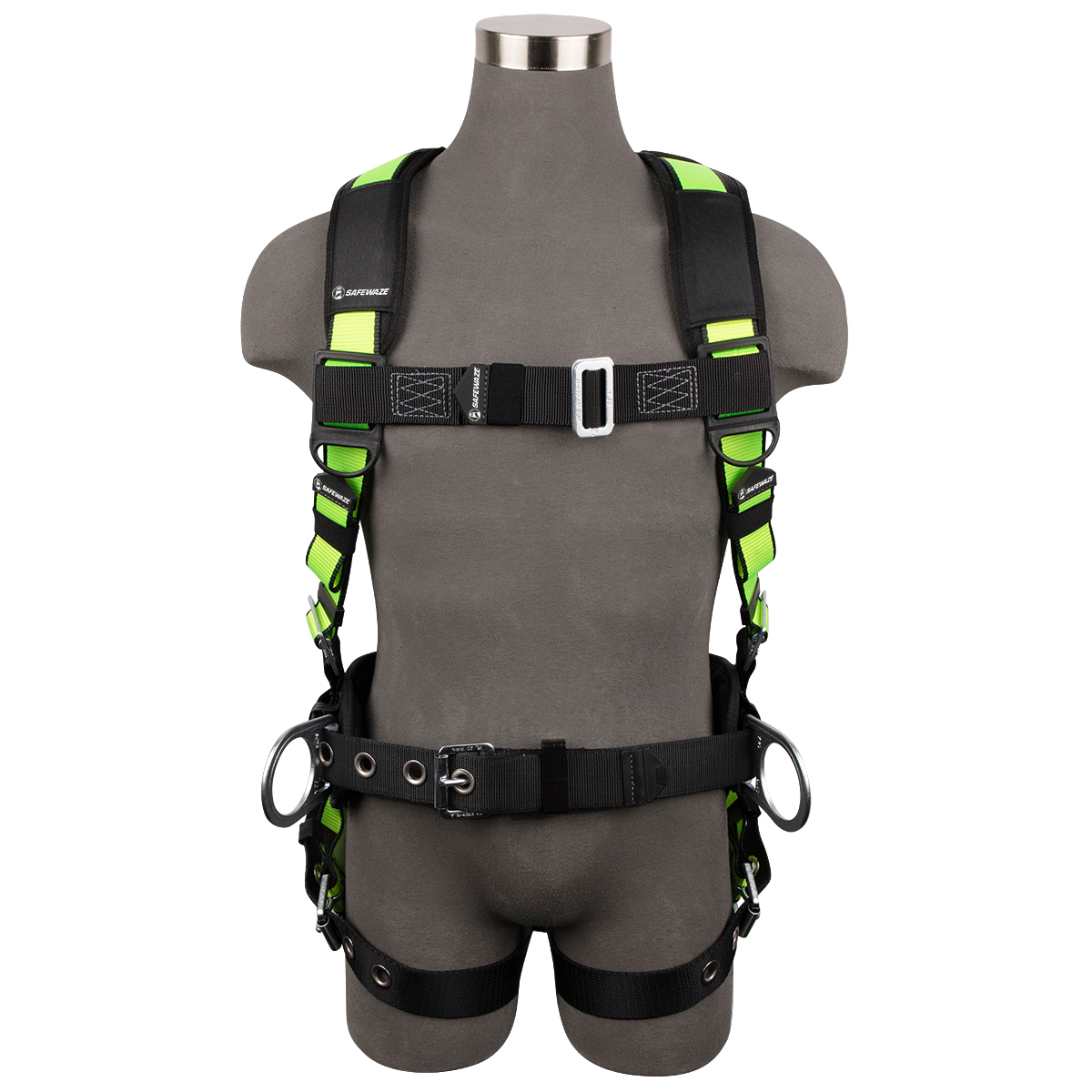 SafeWaze PRO Construction Harness: 3D, Dorsal Link, MB Chest, TB Legs, Fixed Waist Pad  (L)