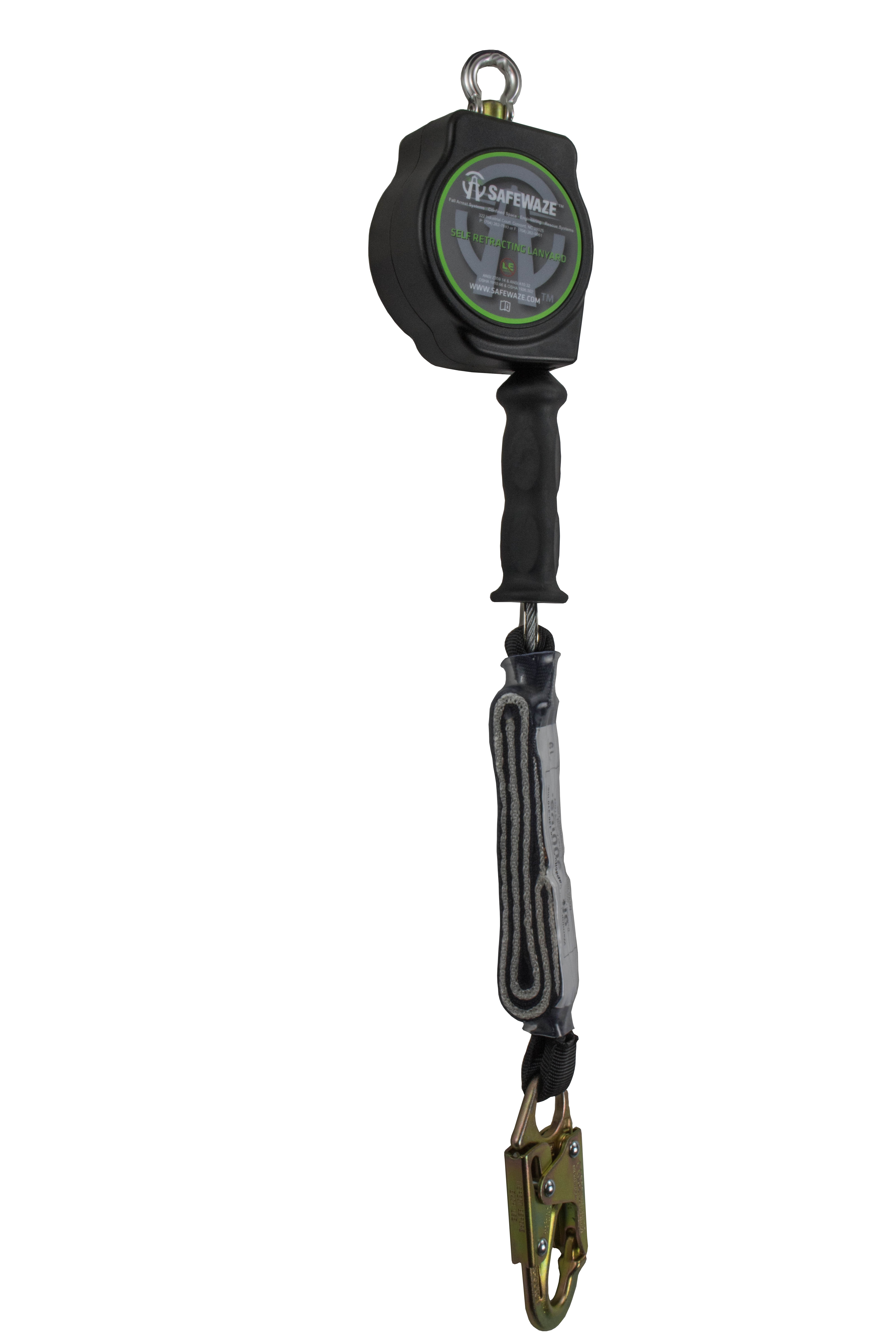 SafeWaze Latitude HD 10' Single Cable SRL: Carabiner, Snap Hook