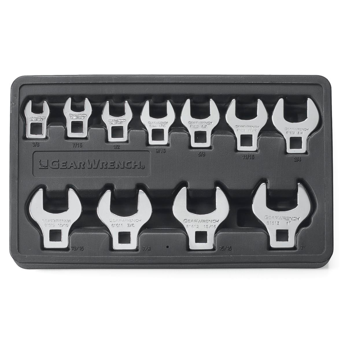 11 Pc. Crowfoot Drive Non-Ratcheting Wrench Set