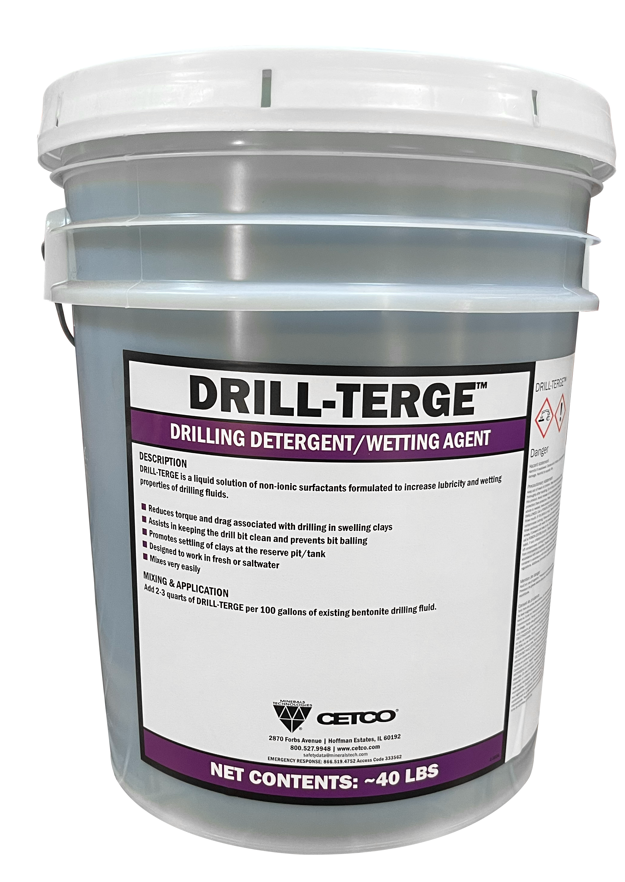 DRILL-TERGE-Drilling Detergent/Wetting Agent 45LB Pail 36/Pallet