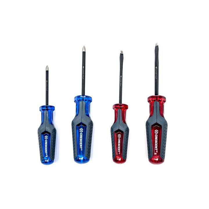 4PC CO-MOLDED HDL W/DMND TIP SCRDRVR SET