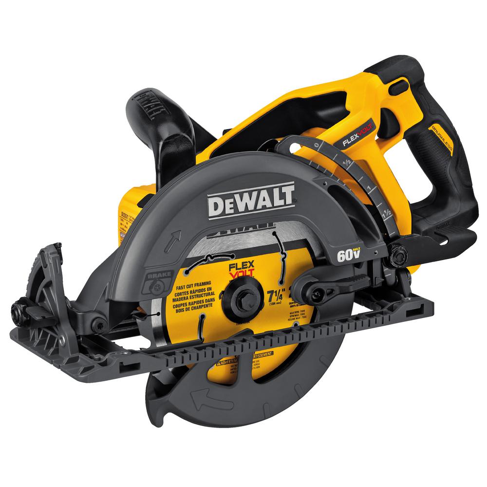 DEWALT FLEXVOLT 60-Volt MAX Lithium-Ion Cordless Brushless 7-1/4 in. Wormdrive Style Circular Saw (Tool-Only)