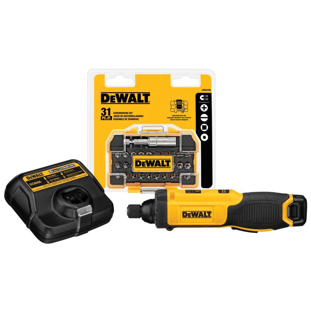 DEWALT 8 Volt Max Lithium Ion 1 4 in. Cordless Gyroscopic Screw Driver