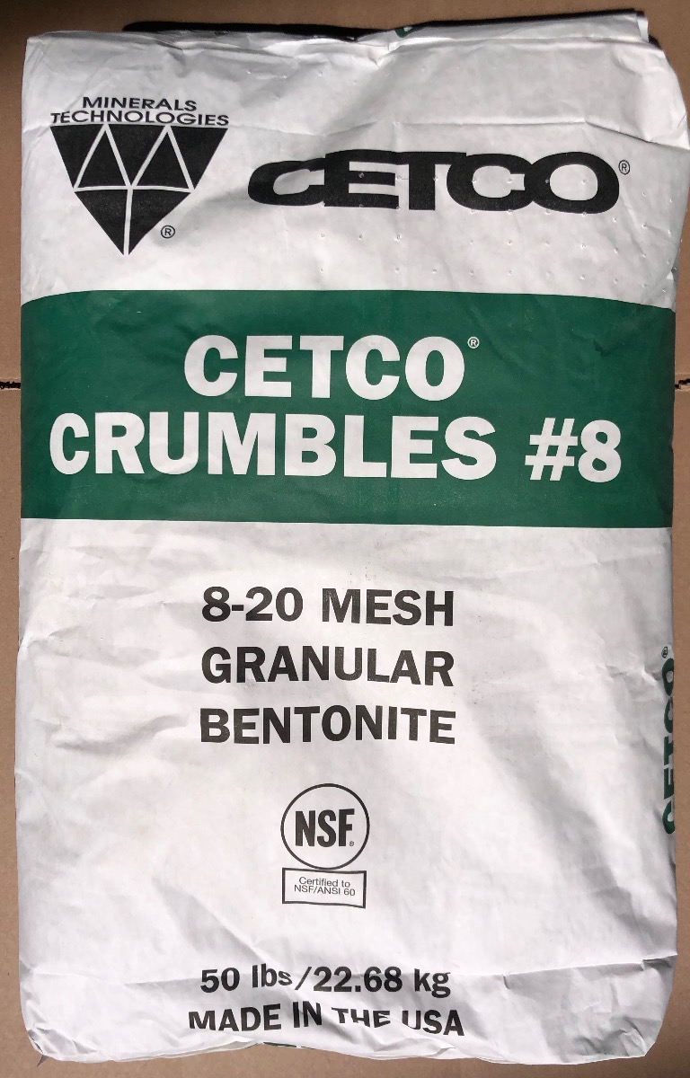 CETCO CRUMBLES # 8-20 Mesh Granular Bentonite 50LB Bag - Sold By the Bag