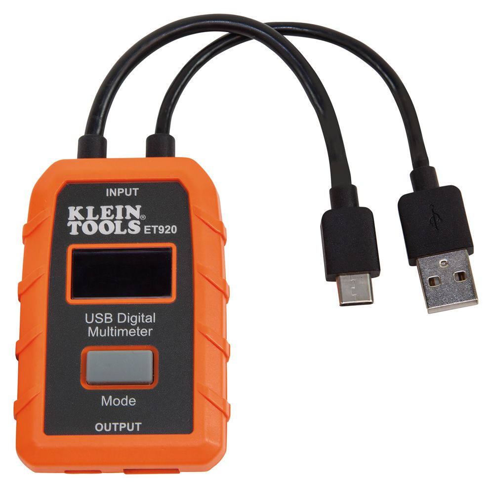 Klein USB Digital Meter, USB-A and USB-C